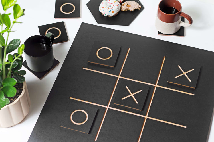 Epicurean Tic-Tac-Toe Board in Slate and Natural