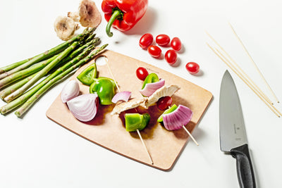 Epicurean Kitchen Series in Slate featured with a Victorinox Swiss Classic Carving Knife and colorful beets