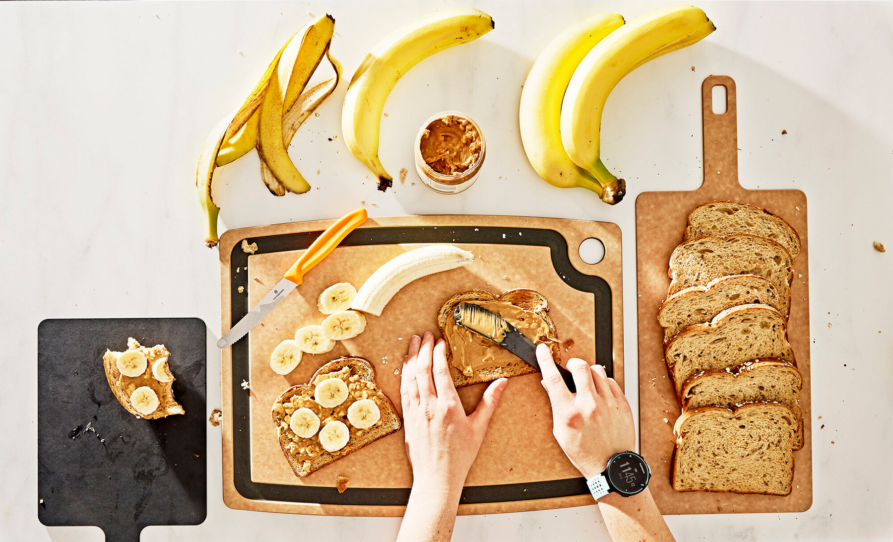 Epicurean Back to School Collection featuring the Gourmet Series Cutting Board in Natural, and Handy Series in Slate and Natural