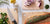 Epicurean Kitchen Series Cutting Board in Natural with assorted fruits and vegetables ready to be chopped using a Victorinox Chef's Knife