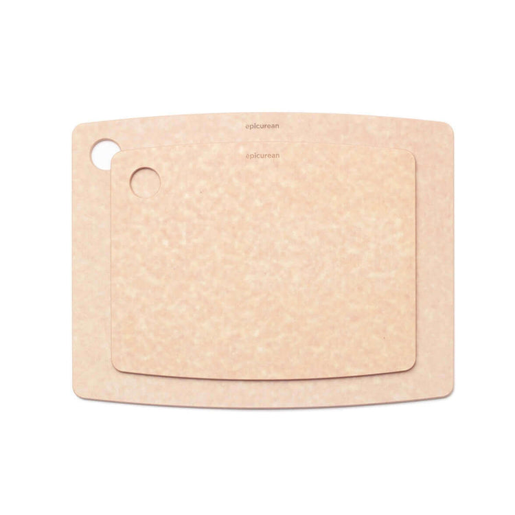 Epicuren Kitchen Series Cutting Board Set in Natural sizes 14.5 inches by 11.25 inches and 11.5 inches by 9 inches