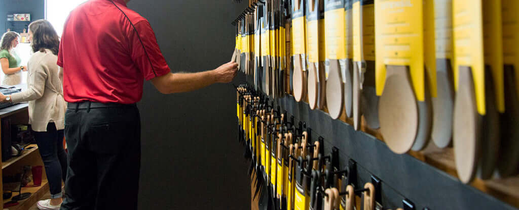 Epicurean Store Opening wall display featuring Chef Series and Kitchen Series Utensils