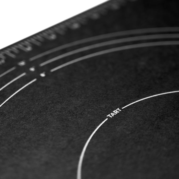 Epicurean Pastry Measuring Board in Slate up close shot of measurement detail