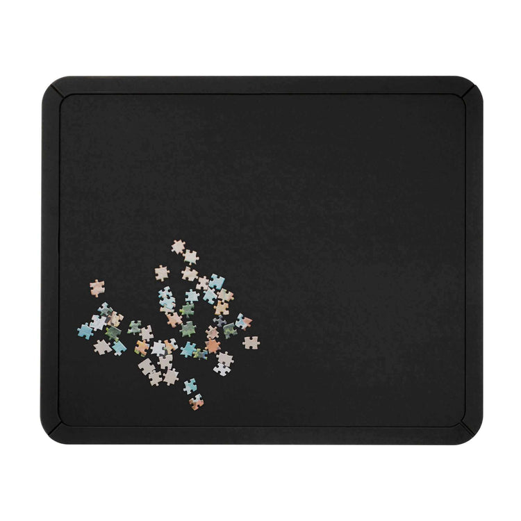  Epicurean Board Game Board in Large Slate Ready For Game Night with colorful assorted puzzle pieces