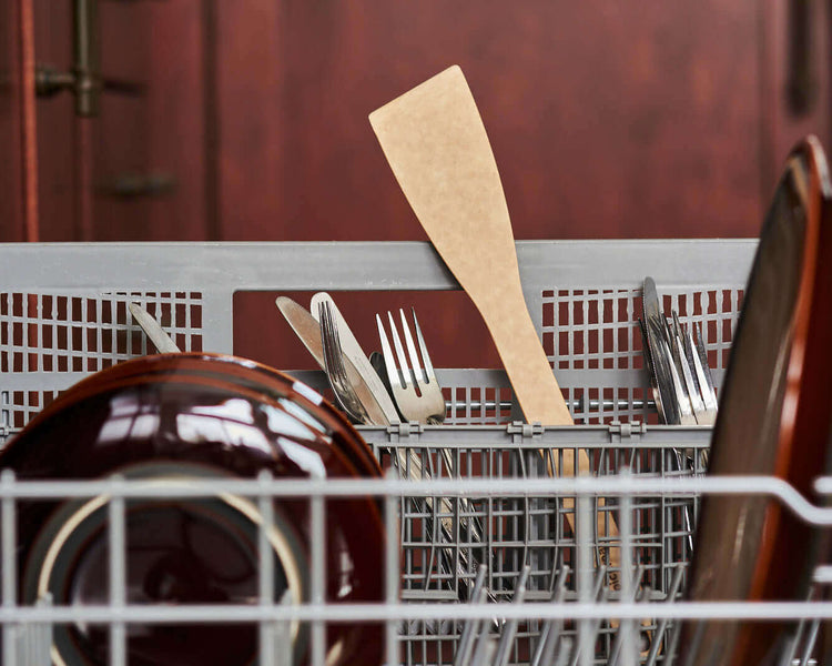 Kitchen Series Angled Turner in Natural in the dishwasher