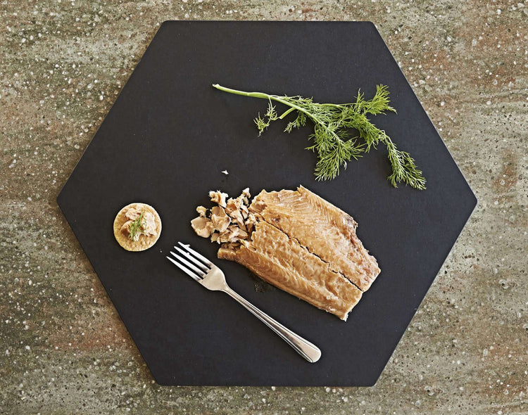 Slate Display Hexagon with an appetizer 